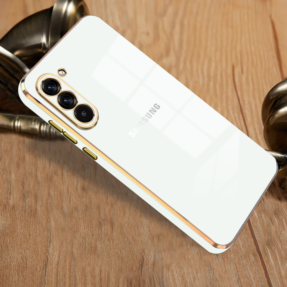 GALAXY S23 5G ULTRA-SHINE GOLD ELECTROPLATED LUXURIOUS  BACK CASE WITH CAMERA PROTECTION