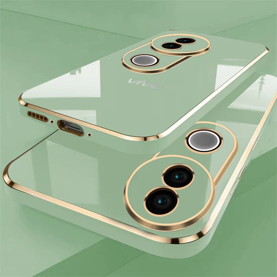 VIVO V50 PRO 5G ULTRA-SHINE GOLD ELECTROPLATED LUXURIOUS  BACK CASE WITH CAMERA PROTECTION