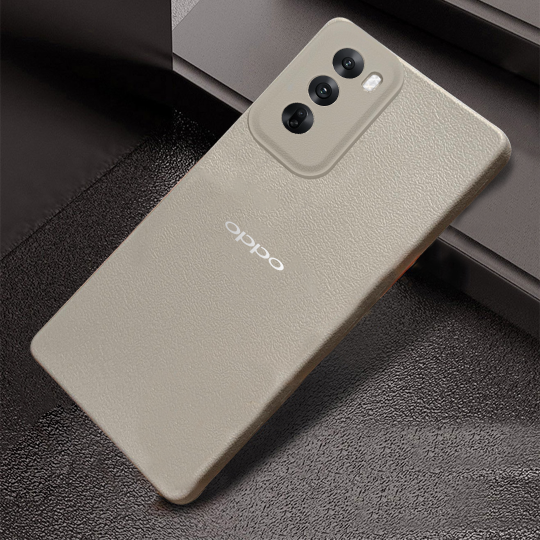 Oppo Reno 12 5G Solid Color Leather Texture Matte Phone Back Case