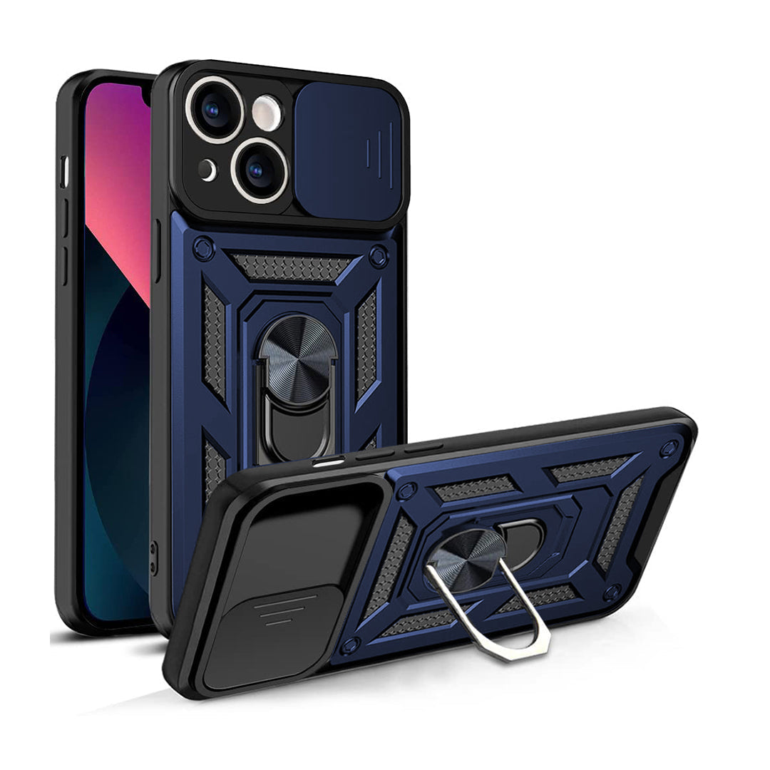 IPhone 14 5G Armor Military-grade Case With Sliding Camera Cover & 360 Kickstand