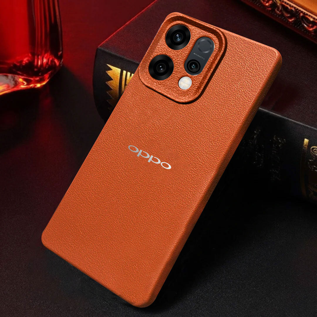 Oppo Reno 14 5G Solid Color Leather Texture Matte Phone Back Case