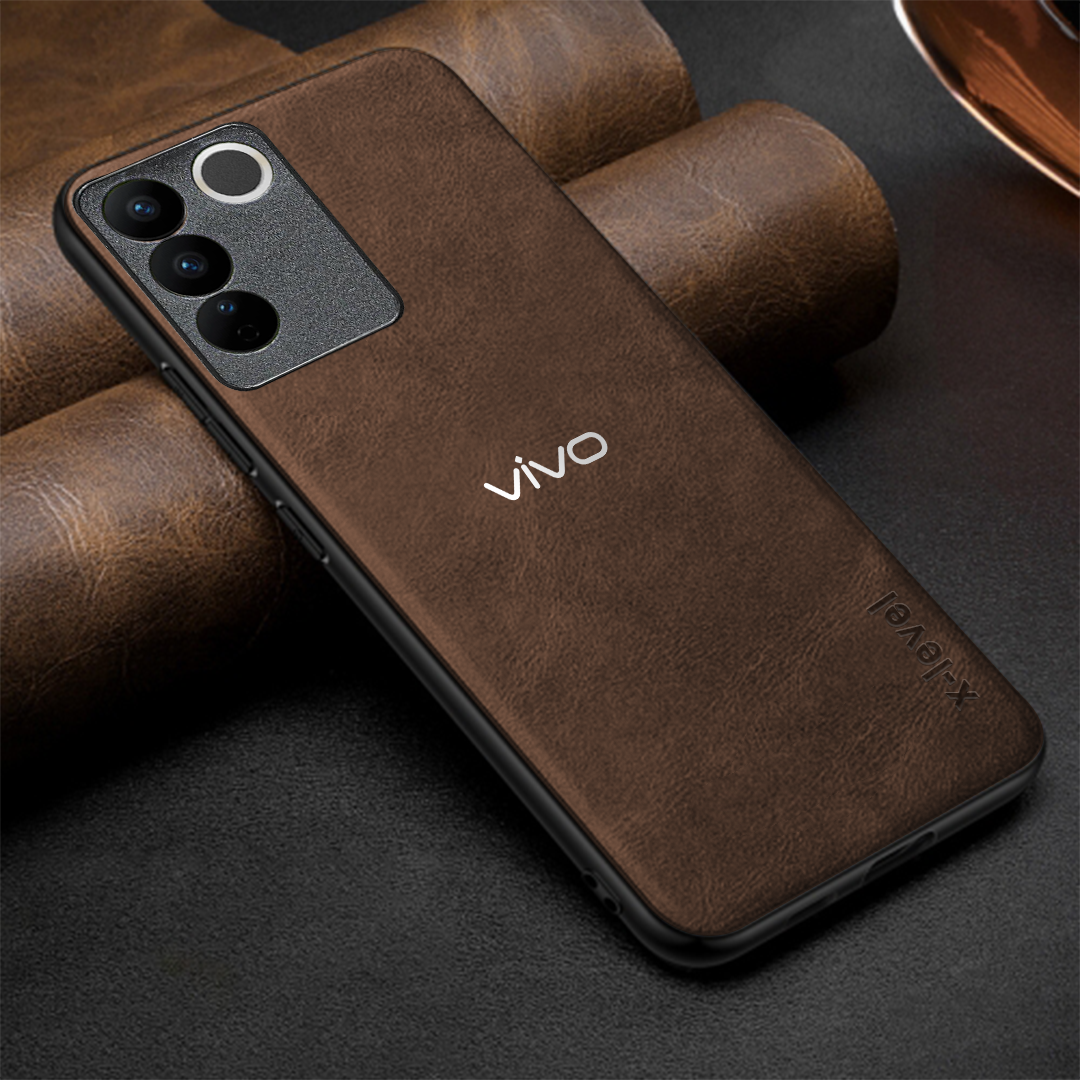 VIVO Y200E 5G Business Style PU LEATHER PROTECTIVE BACK CASE WITH CAMERA PROTECTION