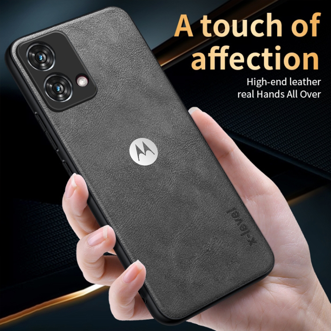 MOTO G84 5G  Business Style PU LEATHER PROTECTIVE BACK CASE WITH CAMERA PROTECTION