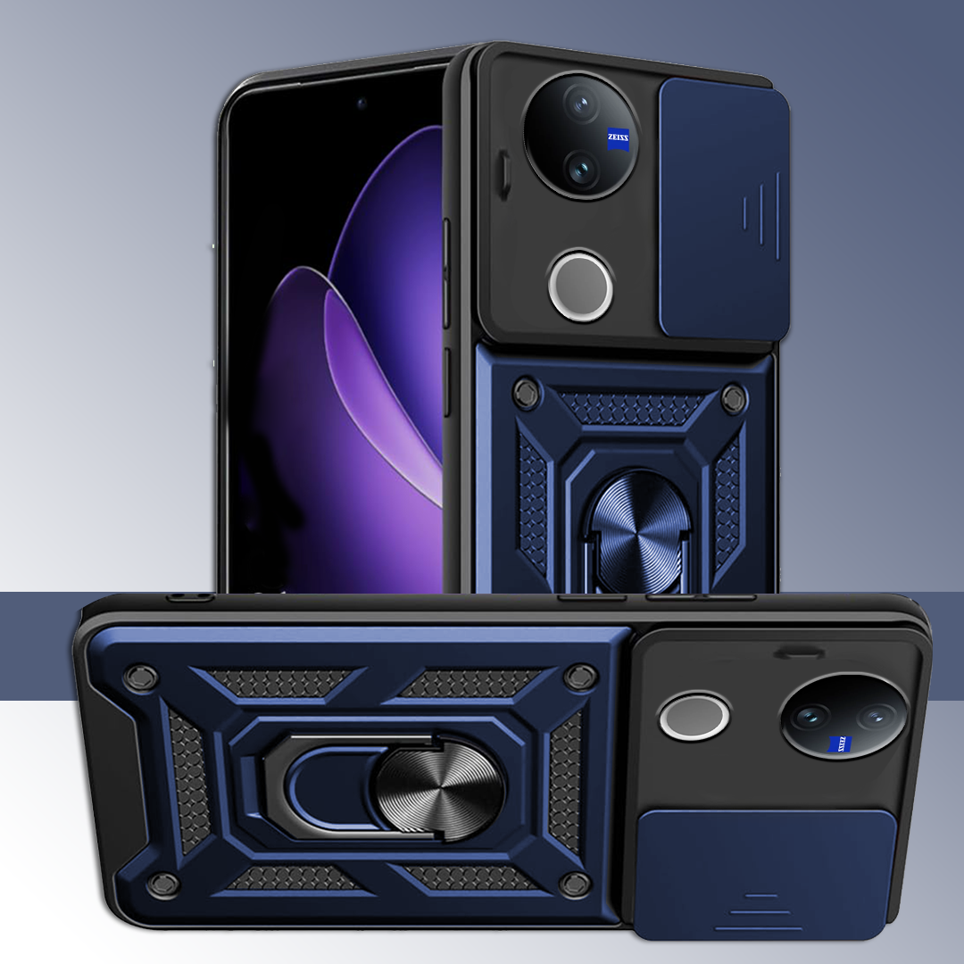 VIVO V50 5G Armor Military-grade Case With Sliding Camera Cover & 360 Kickstand