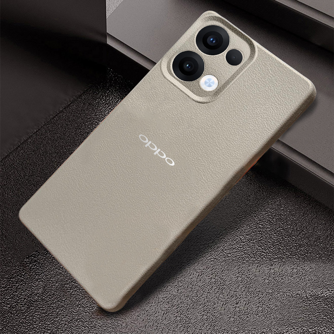 Oppo Reno 13 5G Solid Color Leather Texture Matte Phone Back Case