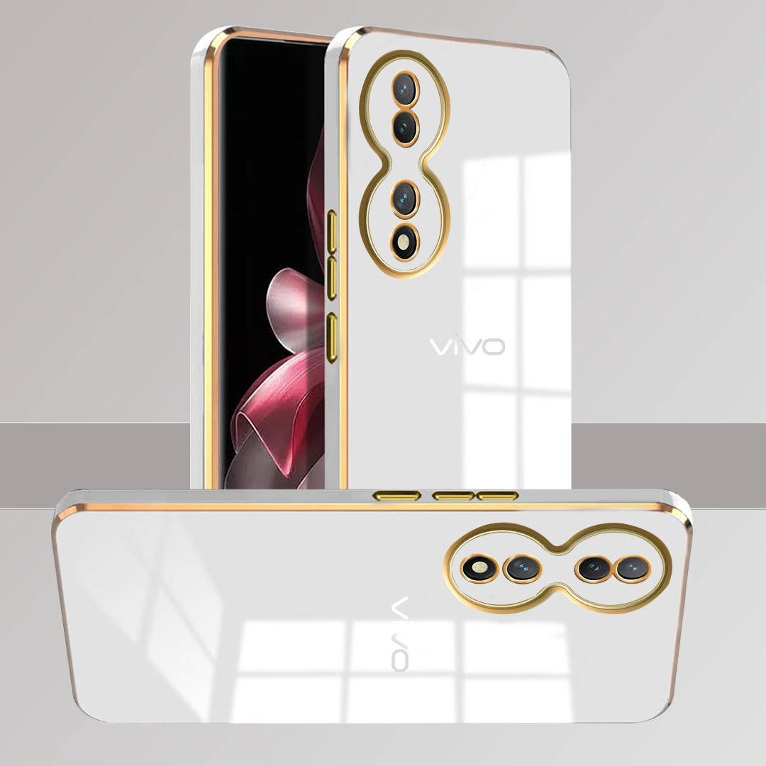 VIVO Y100A 5G ULTRA-SHINE GOLD ELECTROPLATED LUXURIOUS  BACK CASE WITH CAMERA PROTECTION