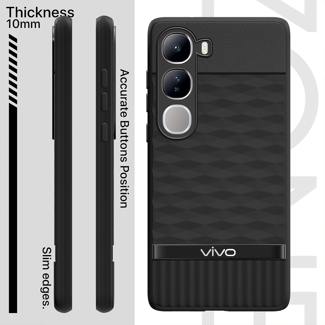 VIVO Y300 5G 3D Hexa Cube Design Drop Protection | Camera Protection TPU Back Case