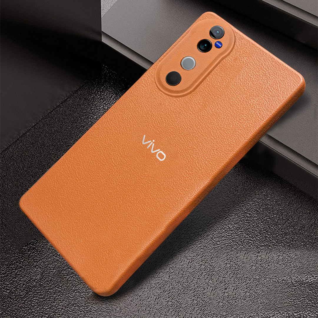 VIVO V40 5G Solid Color Leather Texture Matte Phone Back Case