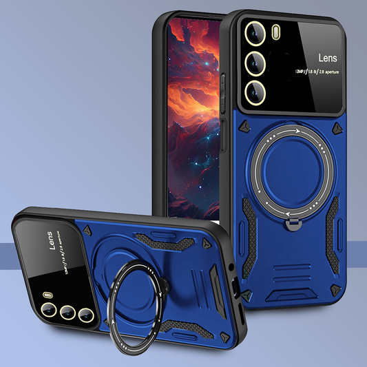 Oppo Reno 12/12 PRO 5G Heavy Duty Rugged Shockproof Camera & Lens Protector Phone Cover with Kickstand