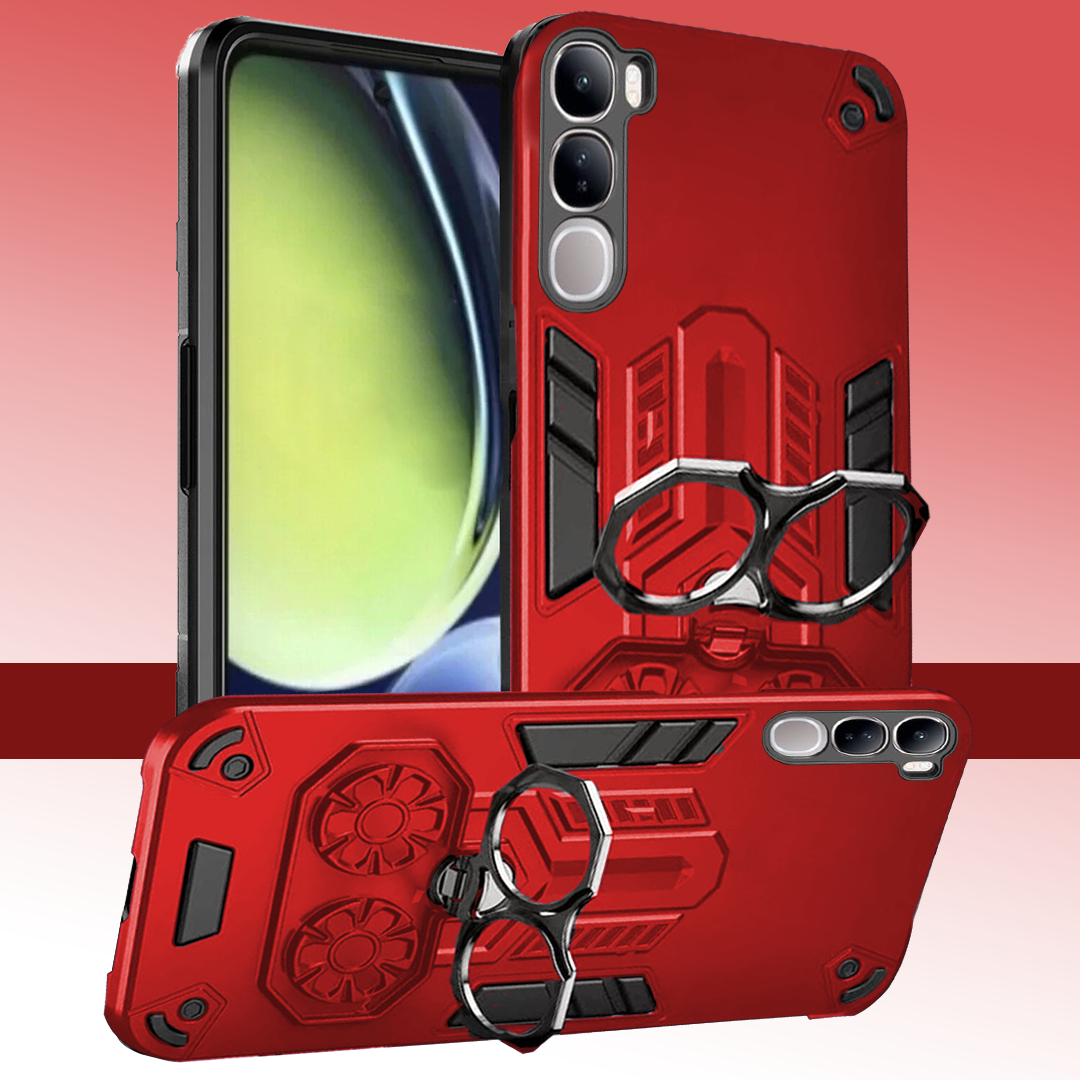 Vivo Y300 5G Armor knight Series Camera Protection 2 in 1 Shockproof Phone Cover with Kickstand