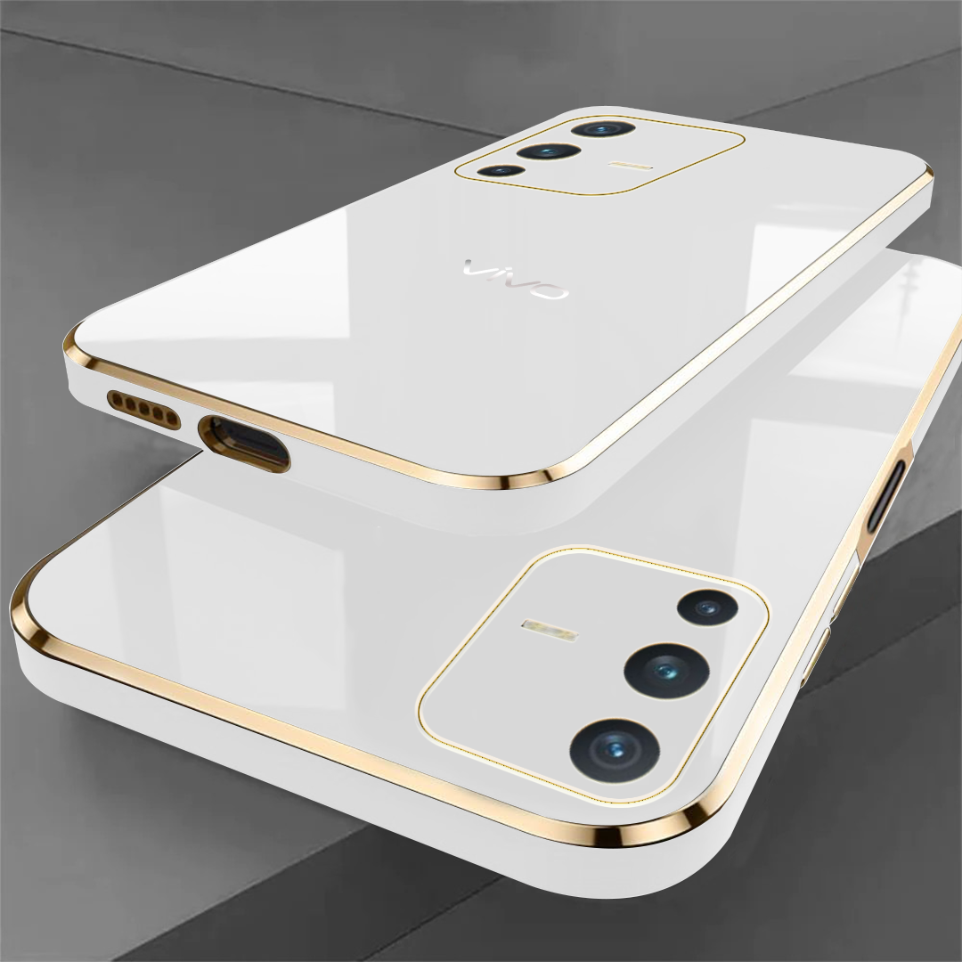 VIVO V23 5G ULTRA-SHINE GOLD ELECTROPLATED LUXURIOUS  BACK CASE WITH CAMERA PROTECTION