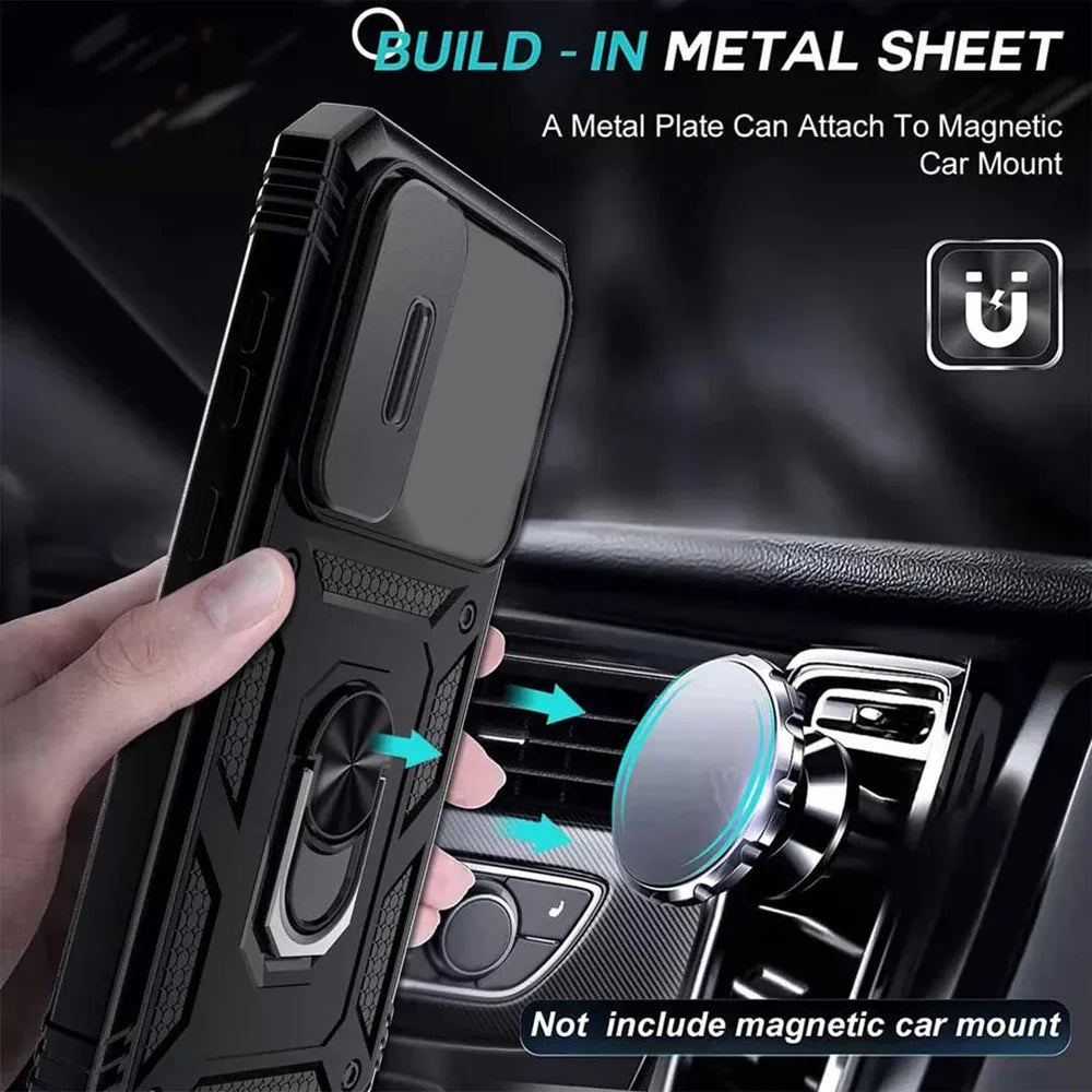 OPPO RENO 13 5G Armor Military-grade Case With Sliding Camera Cover & 360 Kickstand