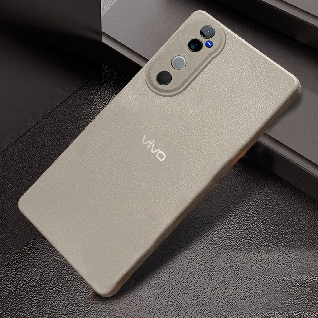 VIVO V40 5G Solid Color Leather Texture Matte Phone Back Case
