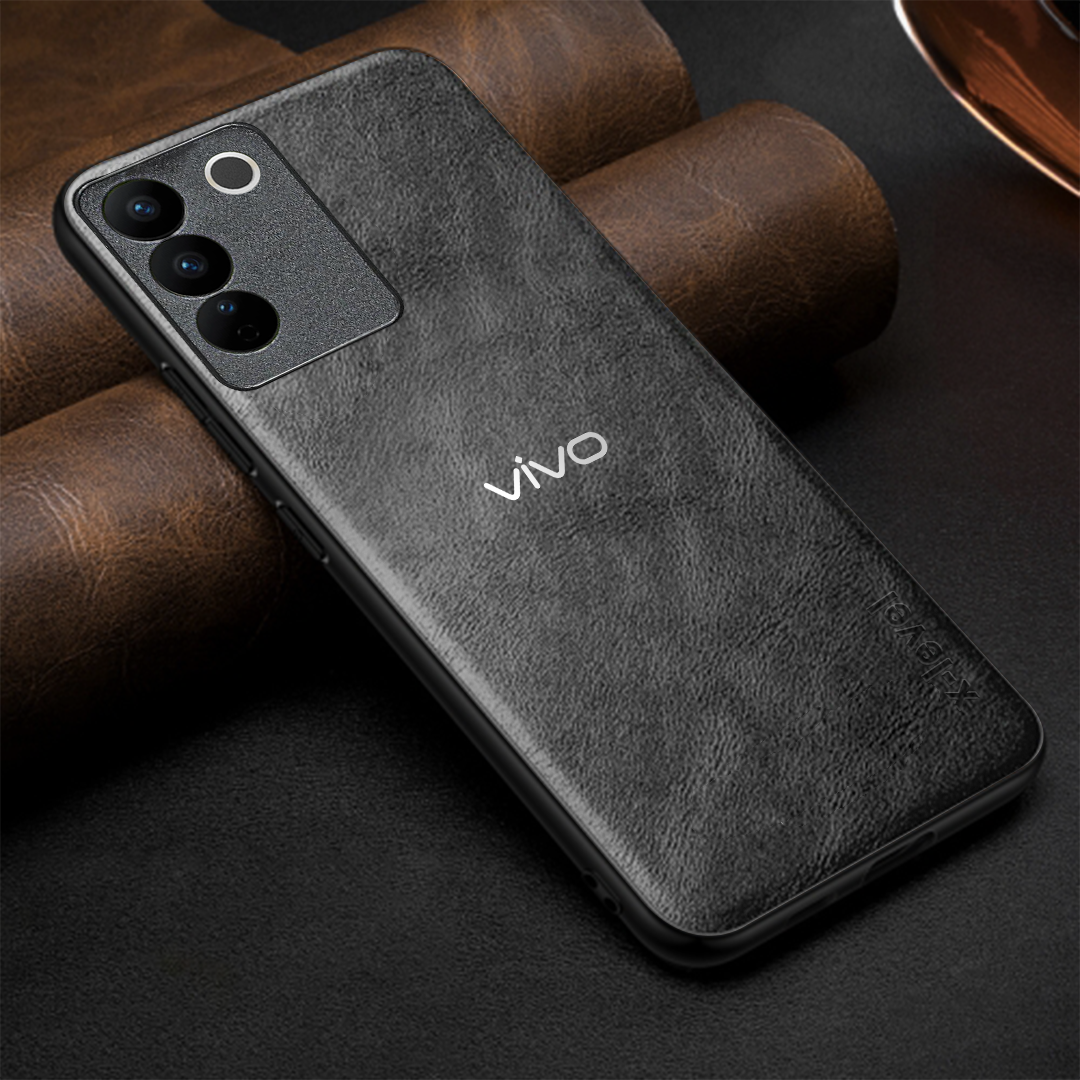 VIVO Y200 5G Business Style PU LEATHER PROTECTIVE BACK CASE WITH CAMERA PROTECTION