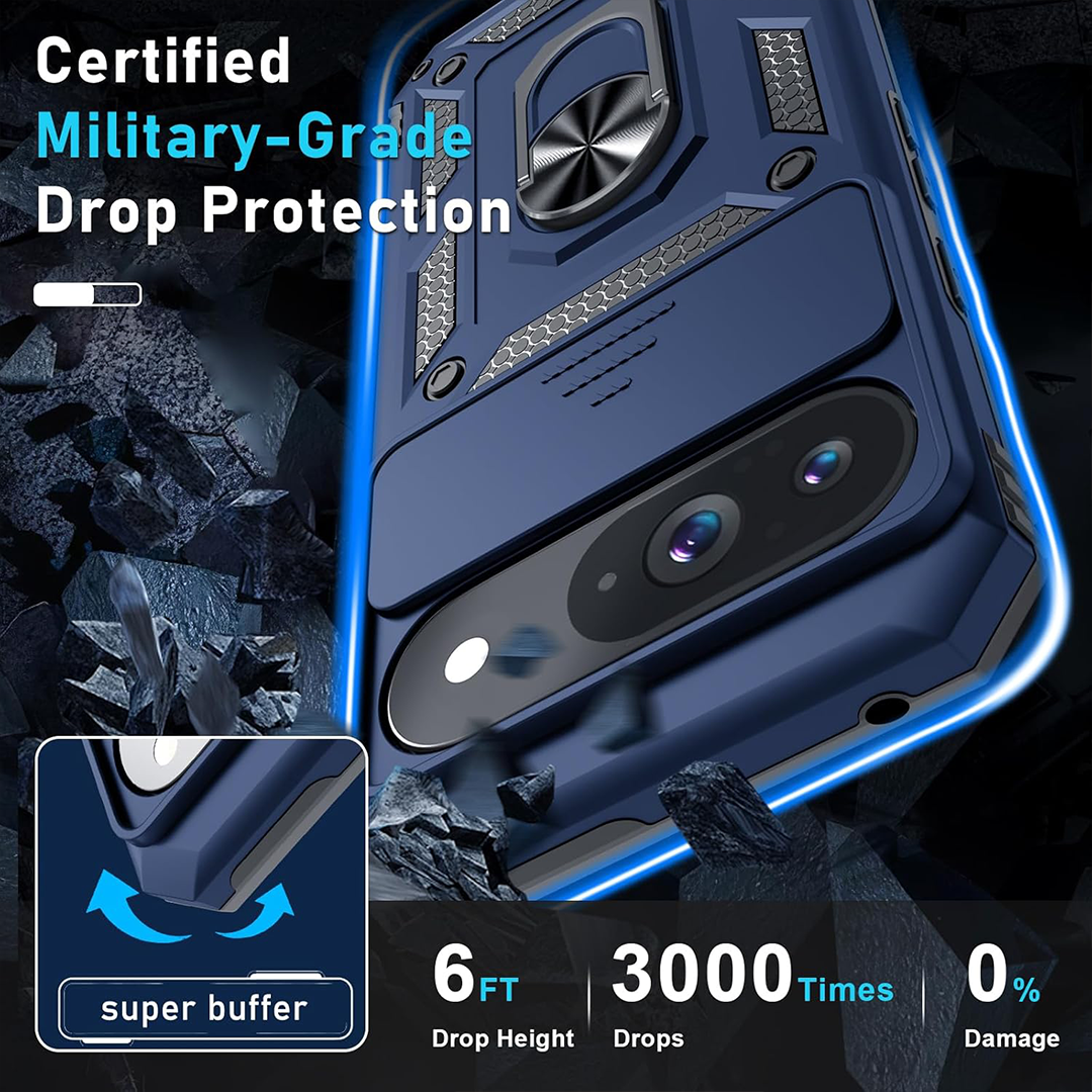 GOOGLE PIXEL 8 5G Armor Military-grade Case With Sliding Camera Cover & 360 Kickstand