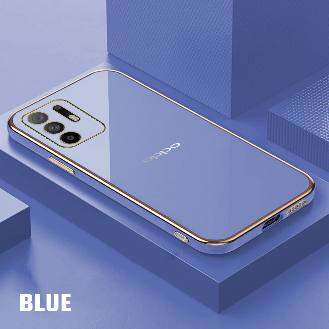 OPPO F19 PRO PLUS ULTRA-SHINE GOLD ELECTROPLATED LUXURIOUS  BACK CASE WITH CAMERA PROTECTION