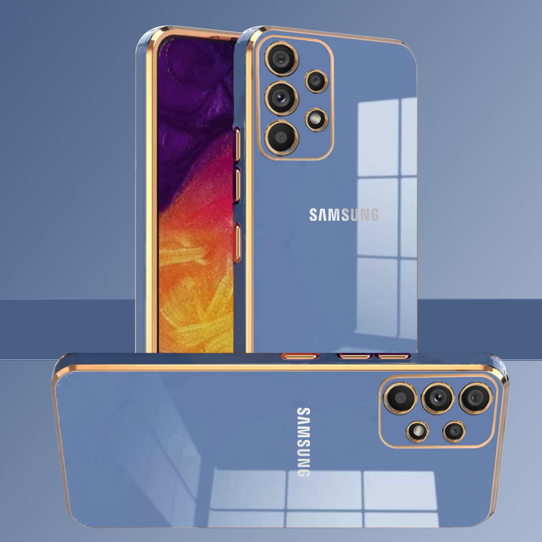 GALAXY A23 ULTRA-SHINE GOLD ELECTROPLATED LUXURIOUS  BACK CASE WITH CAMERA PROTECTION