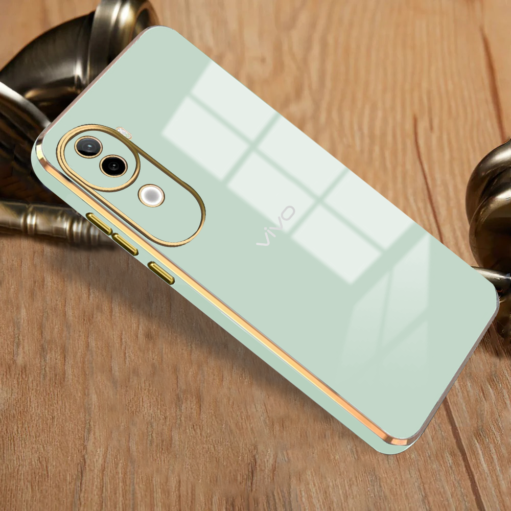 VIVO V40E 5G GOLD ELECTROPLATED LUXURIOUS  BACK CASE WITH CAMERA PROTECTION