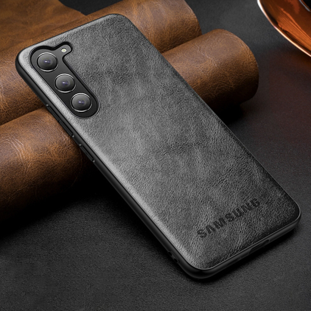 Samsung Galaxy S25 5G Drop Protection | Imposed Logo|Raised Camera Edges Protective Back Leather Case