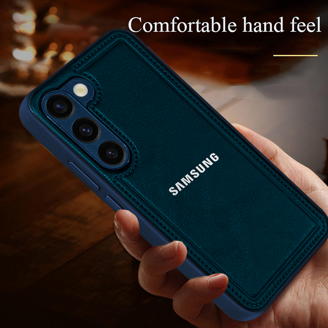 Samsung Galaxy S23 5G Vintage Leather Stitched Protective Back Case