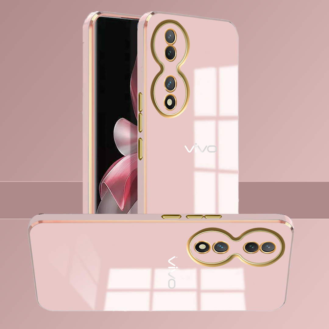VIVO Y100A 5G ULTRA-SHINE GOLD ELECTROPLATED LUXURIOUS  BACK CASE WITH CAMERA PROTECTION