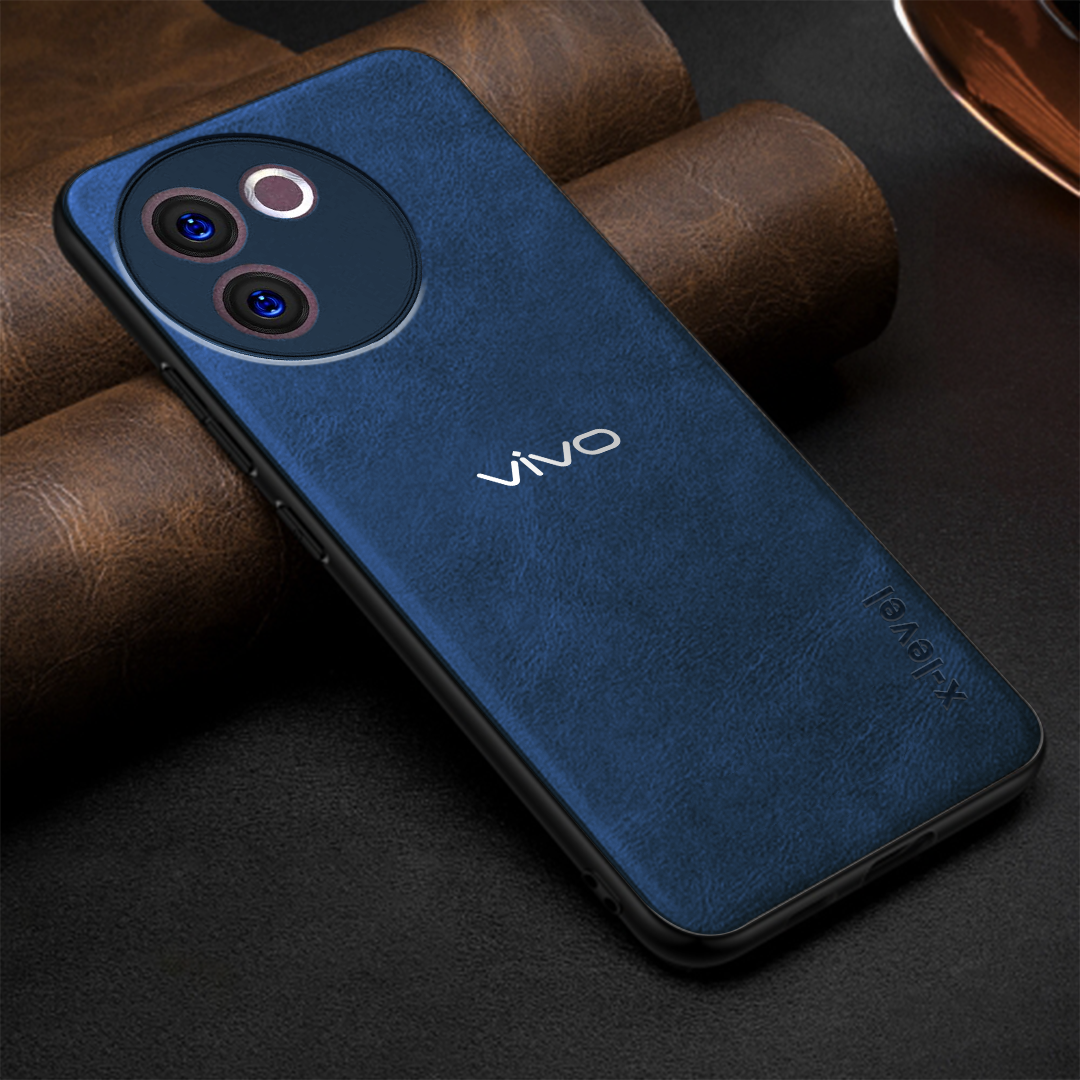 VIVO V30E 5G Business Style PU LEATHER PROTECTIVE BACK CASE WITH CAMERA PROTECTION