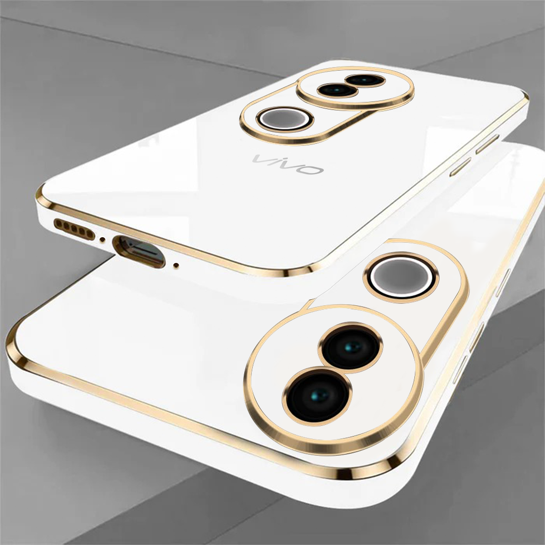 VIVO V50 PRO 5G ULTRA-SHINE GOLD ELECTROPLATED LUXURIOUS  BACK CASE WITH CAMERA PROTECTION