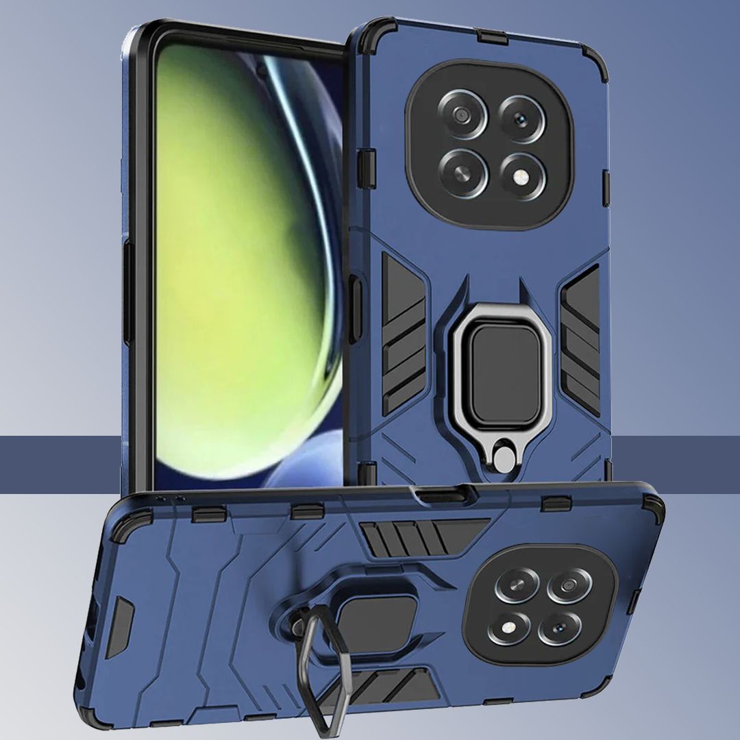 OPPO F29 5G Black Panther Metal Bracket Shockproof Protective Back Case