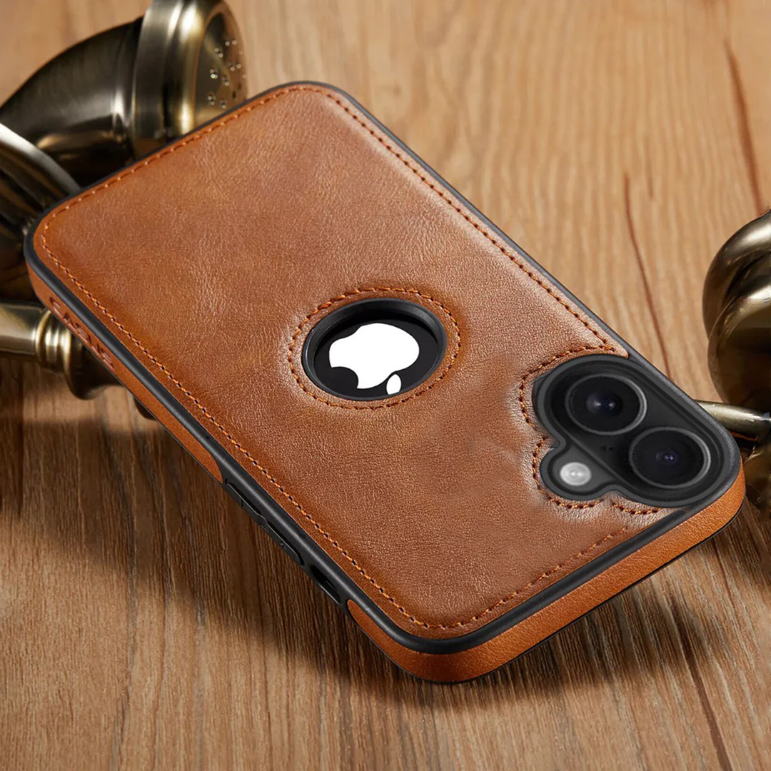 IPHONE 16 5G Drop Protection | Raised Camera Edges Protective Back Leather Case
