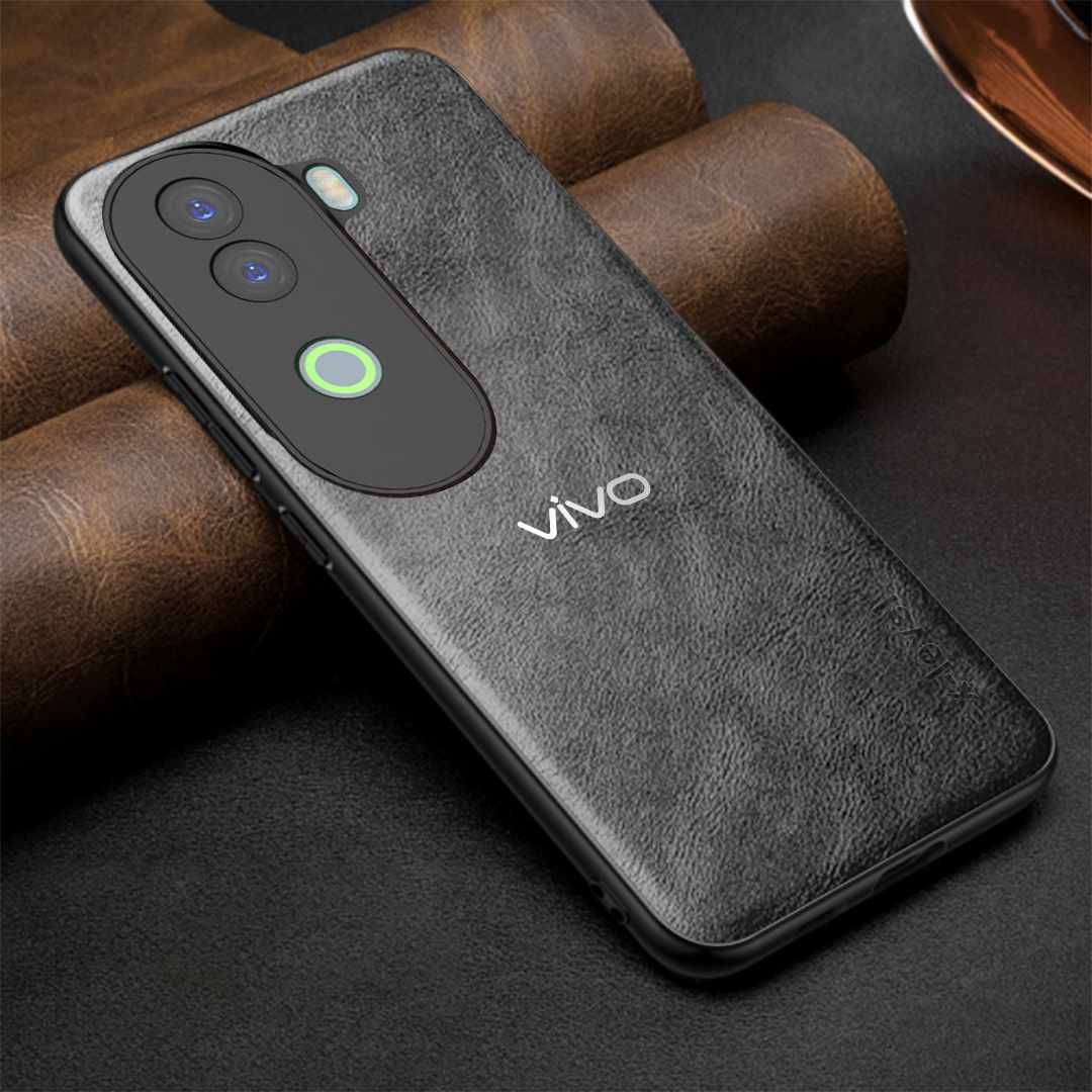 VIVO V40E 5G Business Style PU LEATHER PROTECTIVE BACK CASE WITH CAMERA PROTECTION