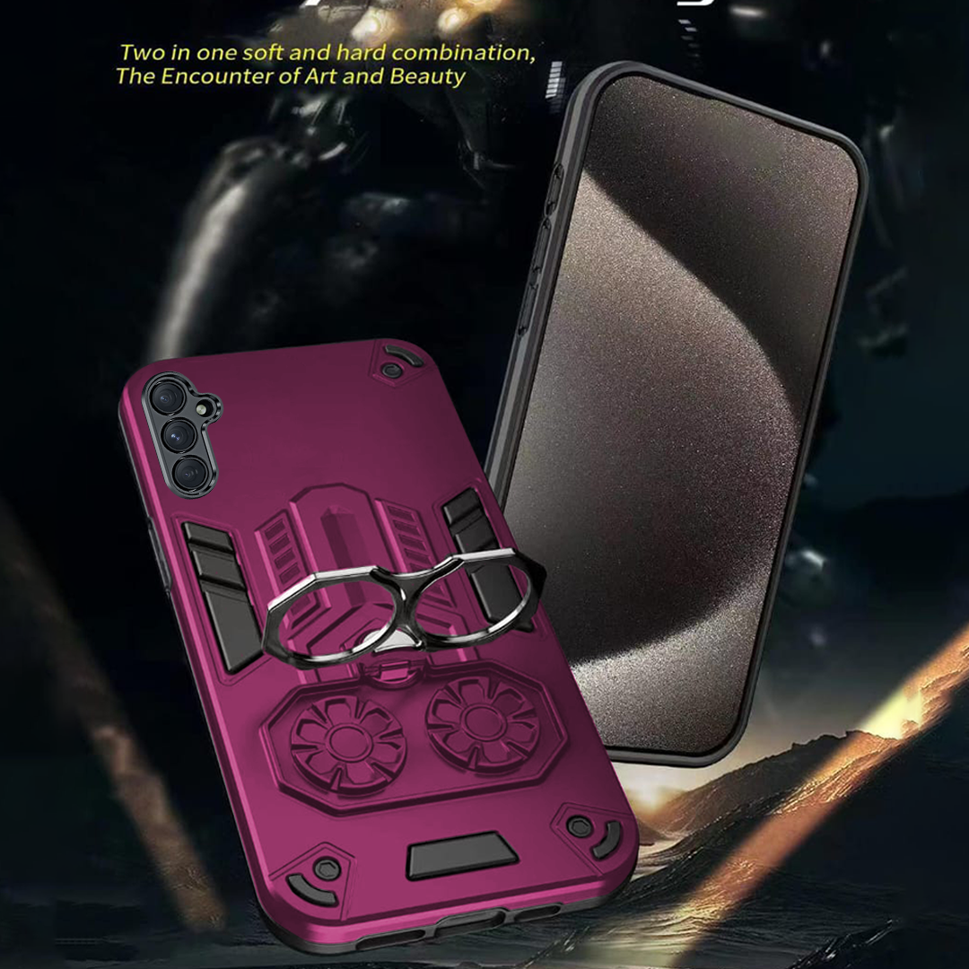 Samsung S24 5G Armor knight Series Camera Protection 2 in 1 Shockproof Phone Cover with Kickstand