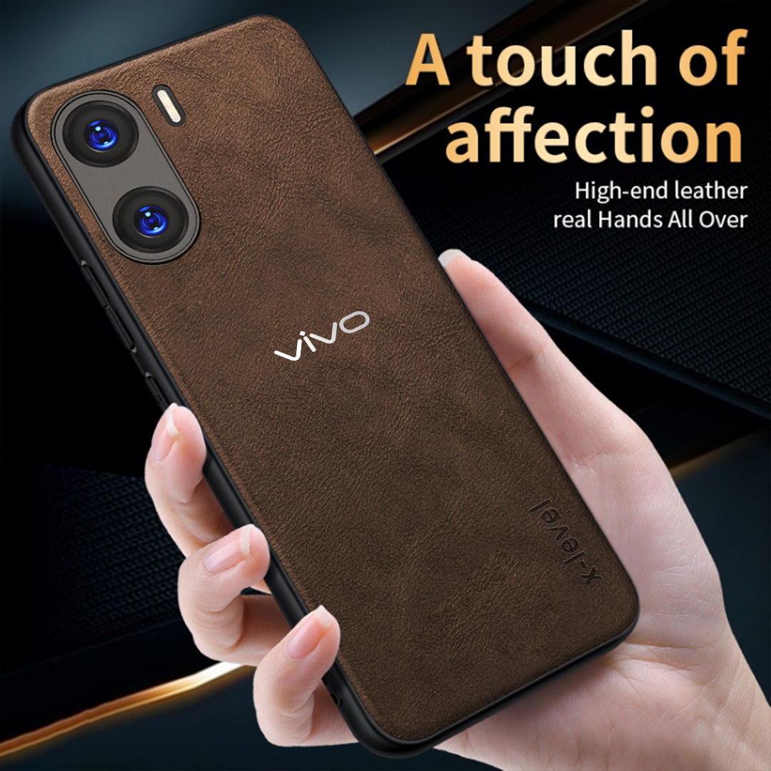 VIVO V29E 5G Business Style PU LEATHER PROTECTIVE BACK CASE WITH CAMERA PROTECTION