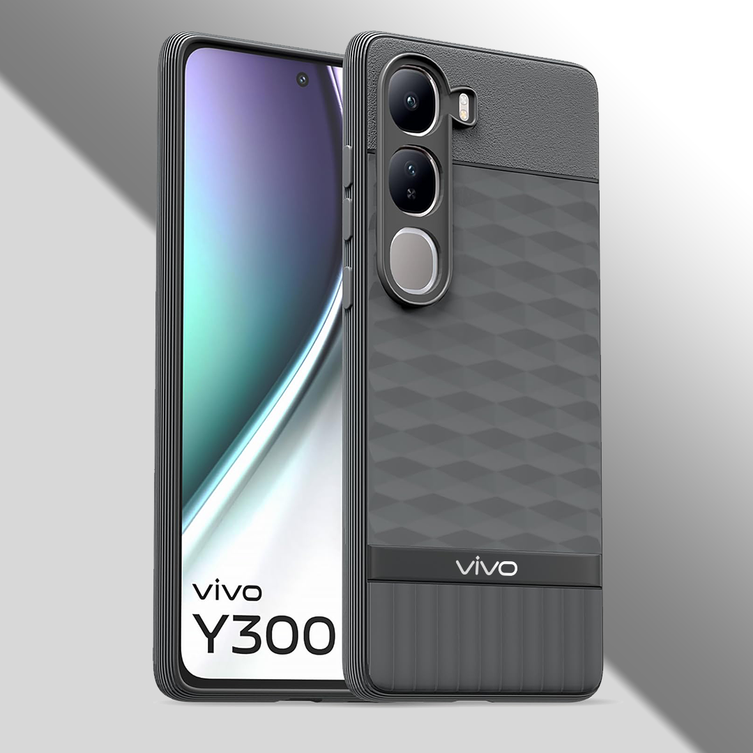 VIVO Y300 5G 3D Hexa Cube Design Drop Protection | Camera Protection TPU Back Case