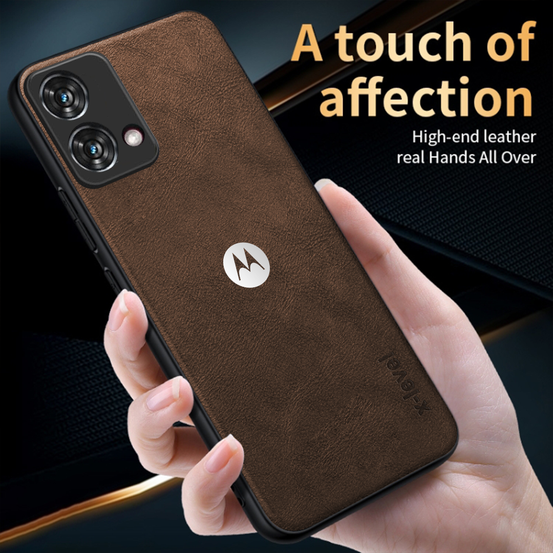 MOTO G84 5G  Business Style PU LEATHER PROTECTIVE BACK CASE WITH CAMERA PROTECTION