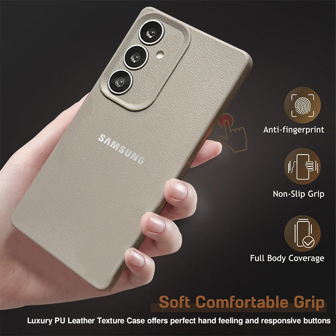 Samsung Galaxy S24 5G Solid Color Leather Texture Matte Phone Back Case