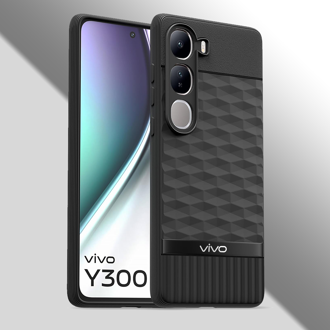 VIVO Y300 5G 3D Hexa Cube Design Drop Protection | Camera Protection TPU Back Case