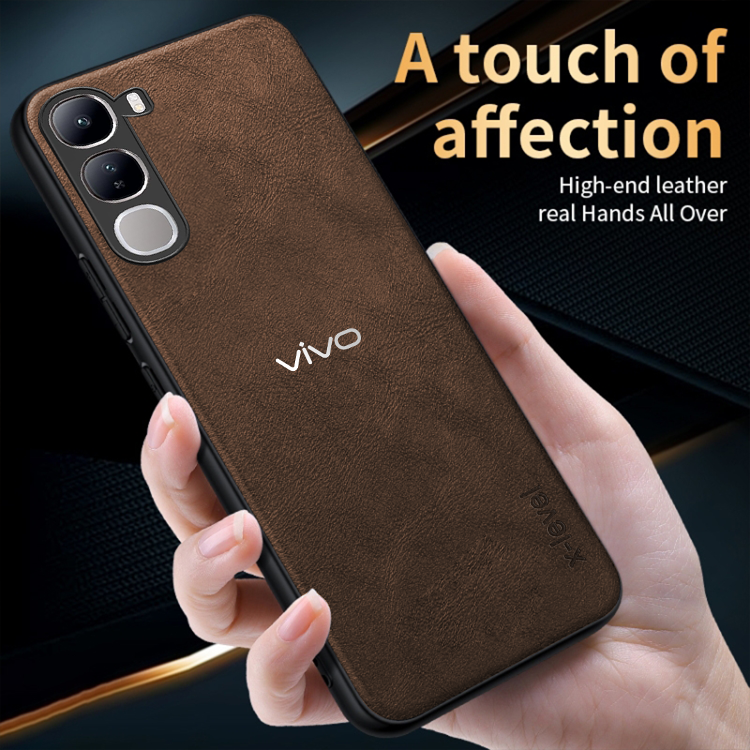 VIVO Y300 5G Business Style PU LEATHER PROTECTIVE BACK CASE WITH CAMERA PROTECTION
