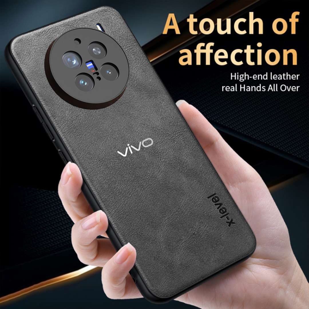 VIVO X200 PRO 5G  Business Style  PU LEATHER PROTECTIVE BACK CASE WITH CAMERA PROTECTION