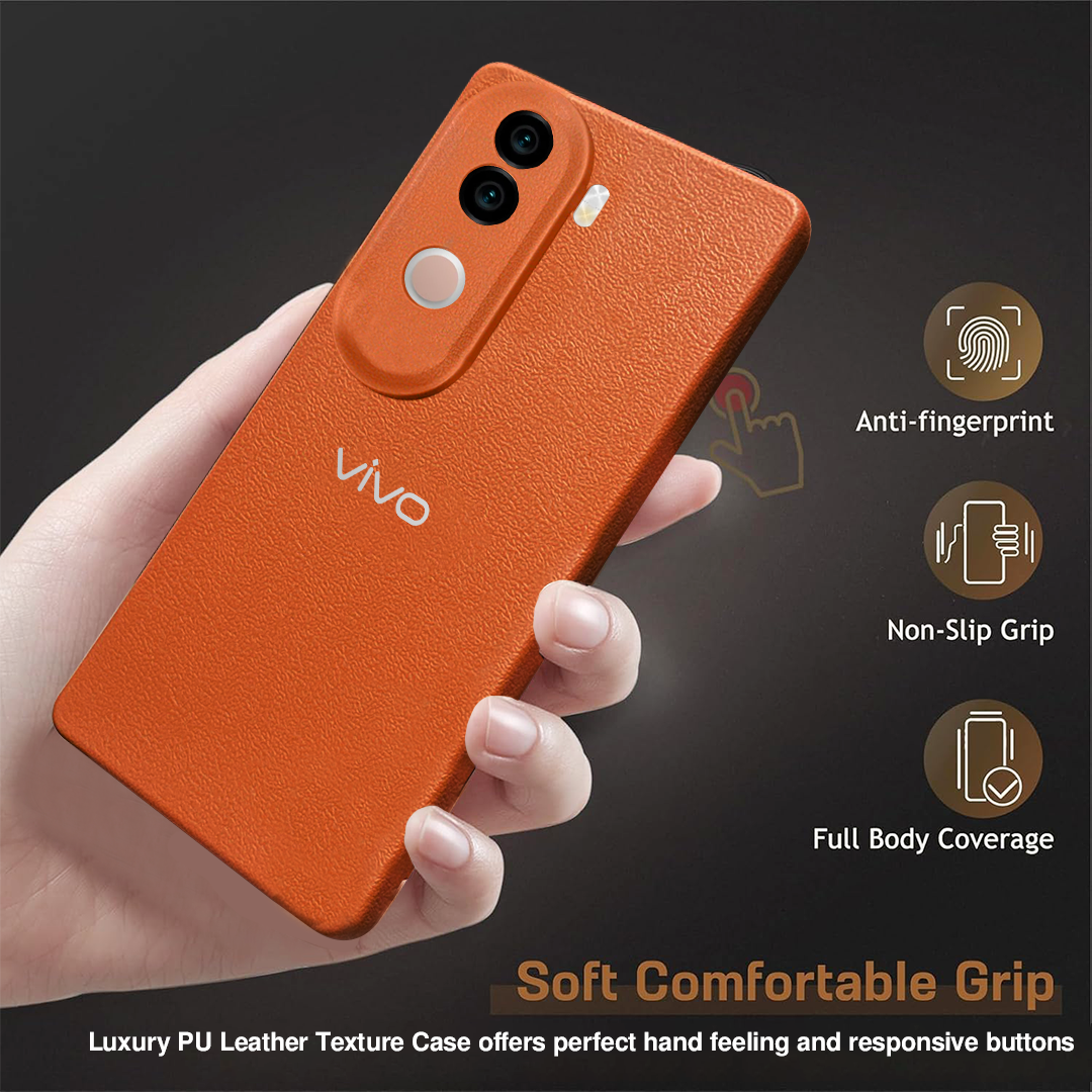 Vivo V40e 5G Solid Color Leather Texture Matte Phone Back Case