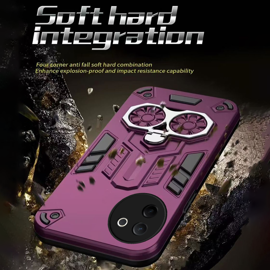 Vivo V30e 5G Armor knight Series Camera Protection 2 in 1 Shockproof Phone Cover with Kickstand