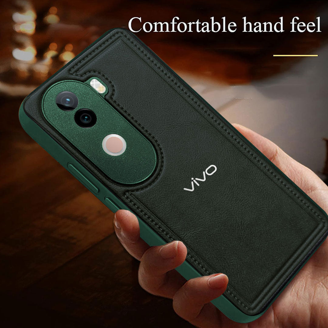 VIVO V40E 5G Vintage Leather Stitched Protective Back Case