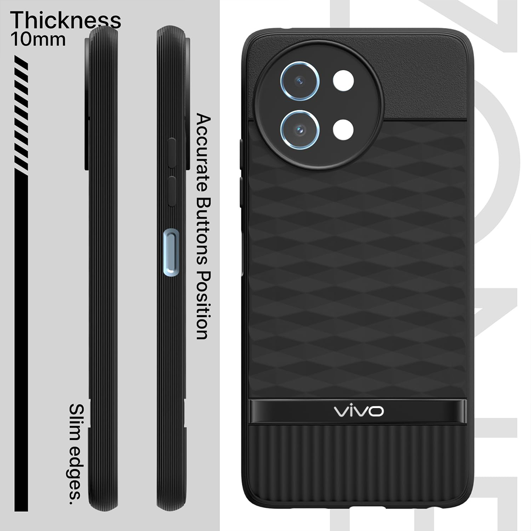 VIVO Y58 5G 3D Hexa Cube Design Drop Protection | Camera Protection TPU Back Case