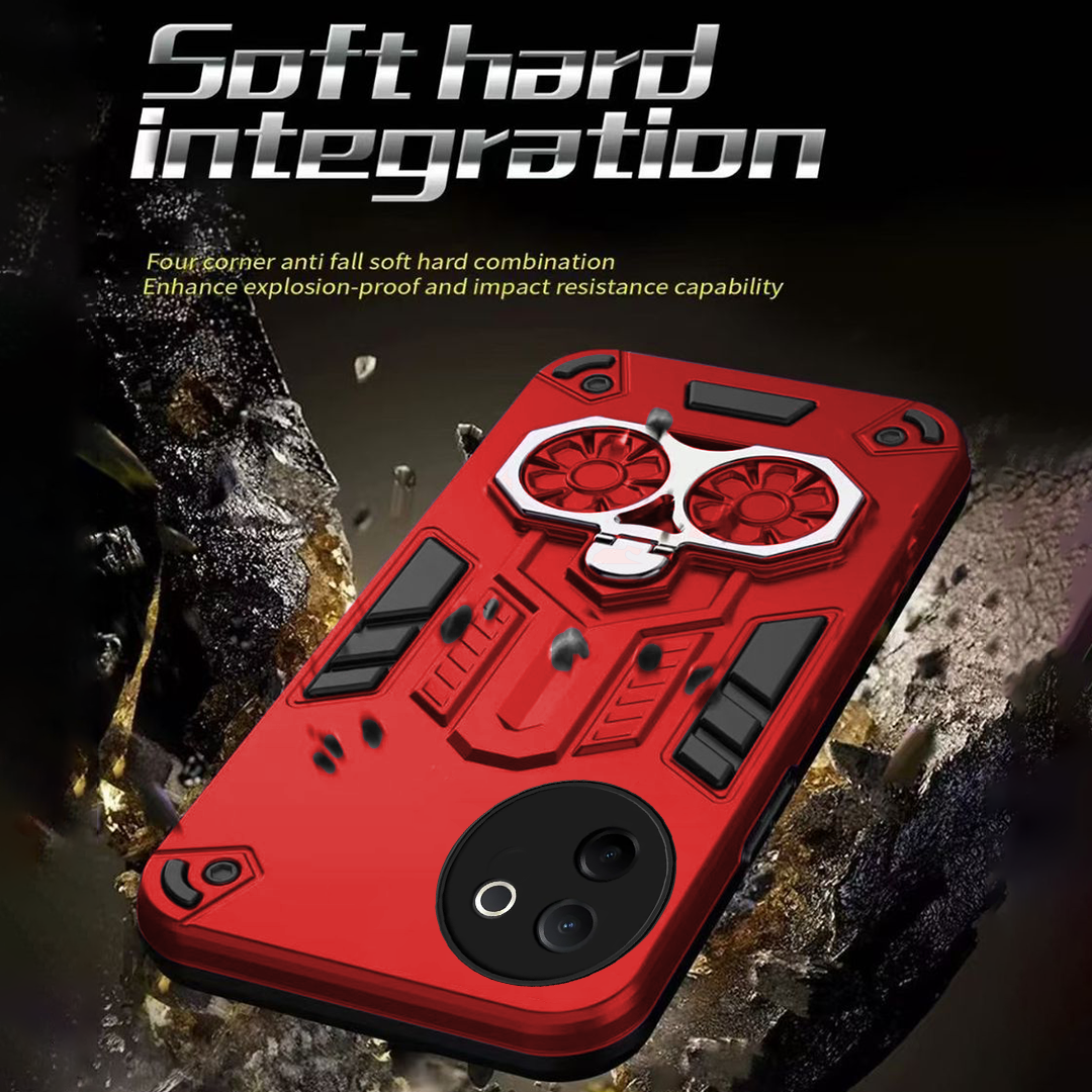 Vivo V30e 5G Armor knight Series Camera Protection 2 in 1 Shockproof Phone Cover with Kickstand