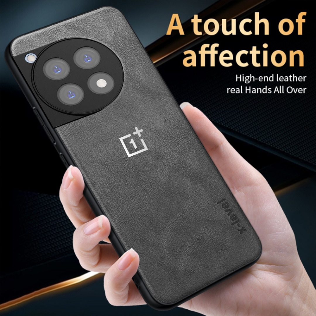 ONEPLUS 12R 5G Business Style PU LEATHER PROTECTIVE BACK CASE WITH CAMERA PROTECTION