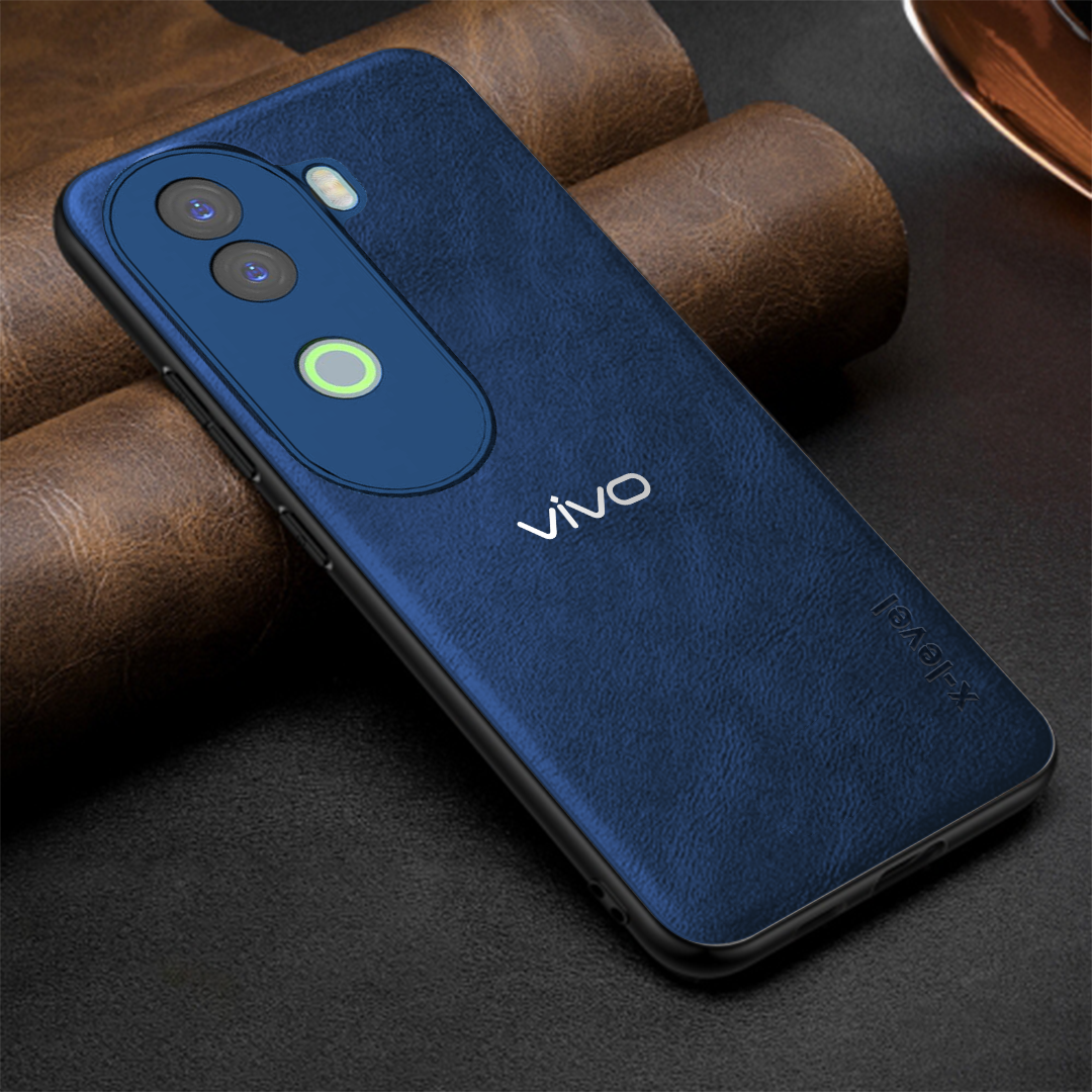 VIVO V40E 5G Business Style PU LEATHER PROTECTIVE BACK CASE WITH CAMERA PROTECTION