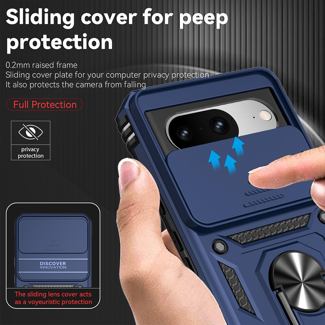 GOOGLE PIXEL 8 5G Armor Military-grade Case With Sliding Camera Cover & 360 Kickstand
