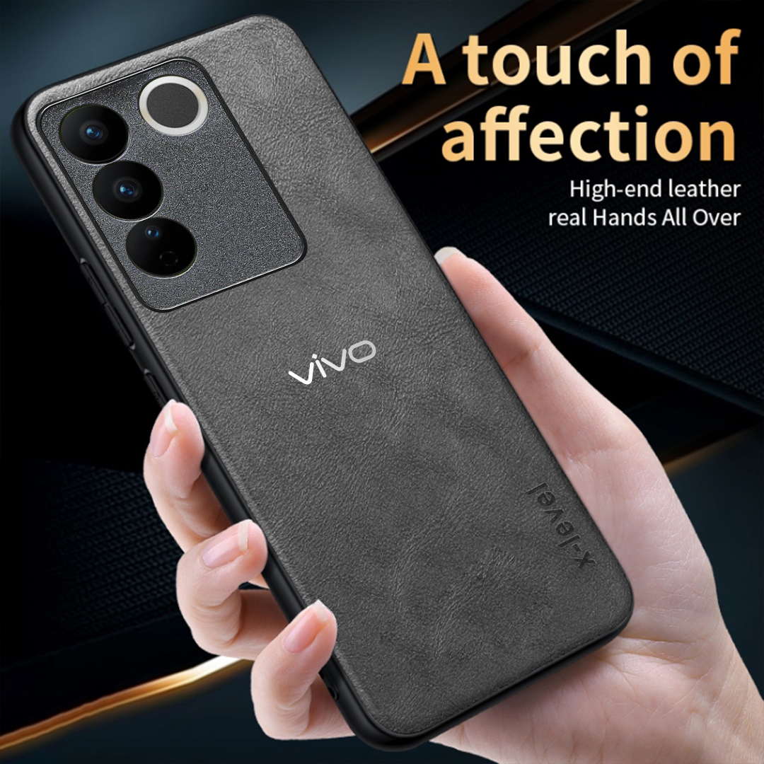 VIVO T3 5G Business Style PU LEATHER PROTECTIVE BACK CASE WITH CAMERA PROTECTION