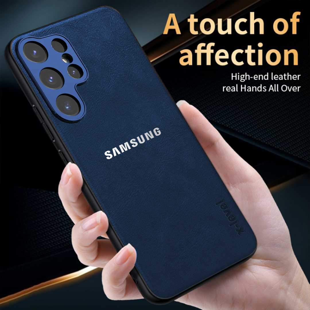 Samsung Galaxy S24 ULTRA 5G BUSINESS STYLE PU LEATHER PROTECTIVE BACK CASE WITH CAMERA PROTECTION