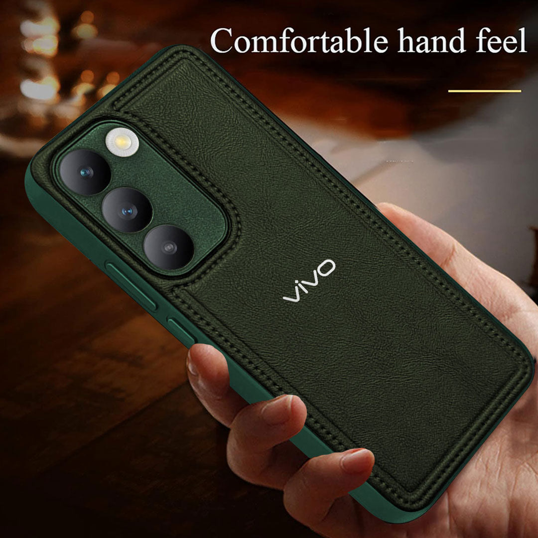 VIVO T3 5G Vintage Leather Stitched Protective Back Case