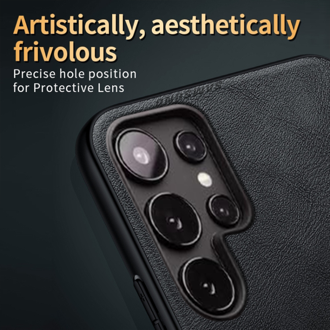 Samsung Galaxy S25 ULTRA 5G Drop Protection | Imposed Logo|Raised Camera Edges Protective Back Leather Case